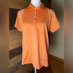 Adidas Women’s Orange Climacool Golf Polo Top Size Large